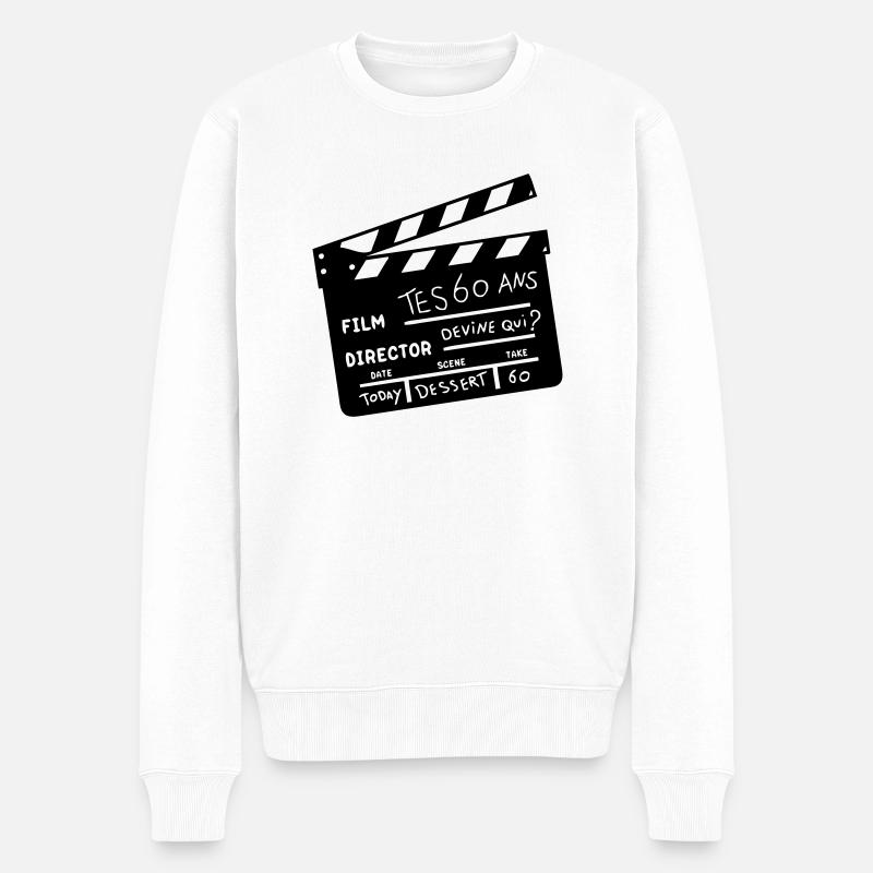 60 ans clap cinema - Pull Premium bio Homme - blanc