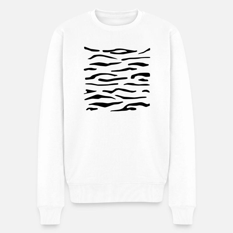 Tiger Stripes 1 - Männer Premium Bio Pullover - Weiß