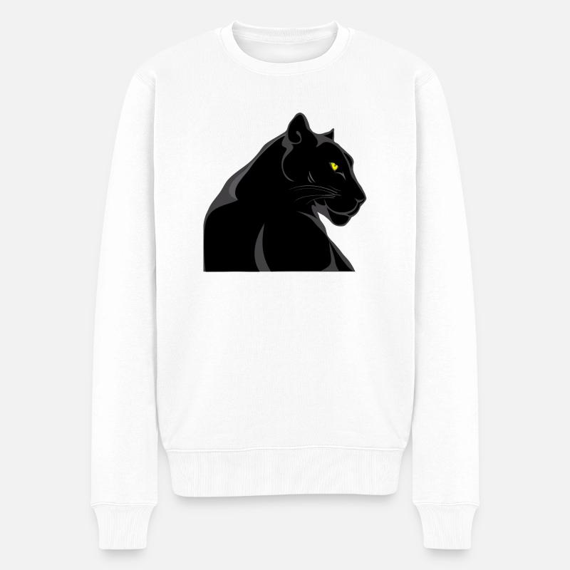 panther 3316354 - Männer Premium Bio Pullover - Weiß