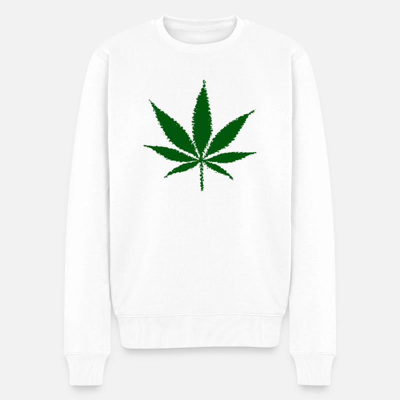 Cannabis (Édition Verte) - Pull Premium bio Homme - blanc