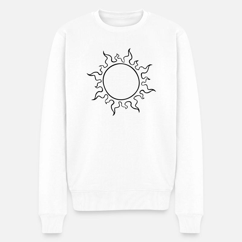 sun ★ Sonne - Männer Premium Bio Pullover - Weiß