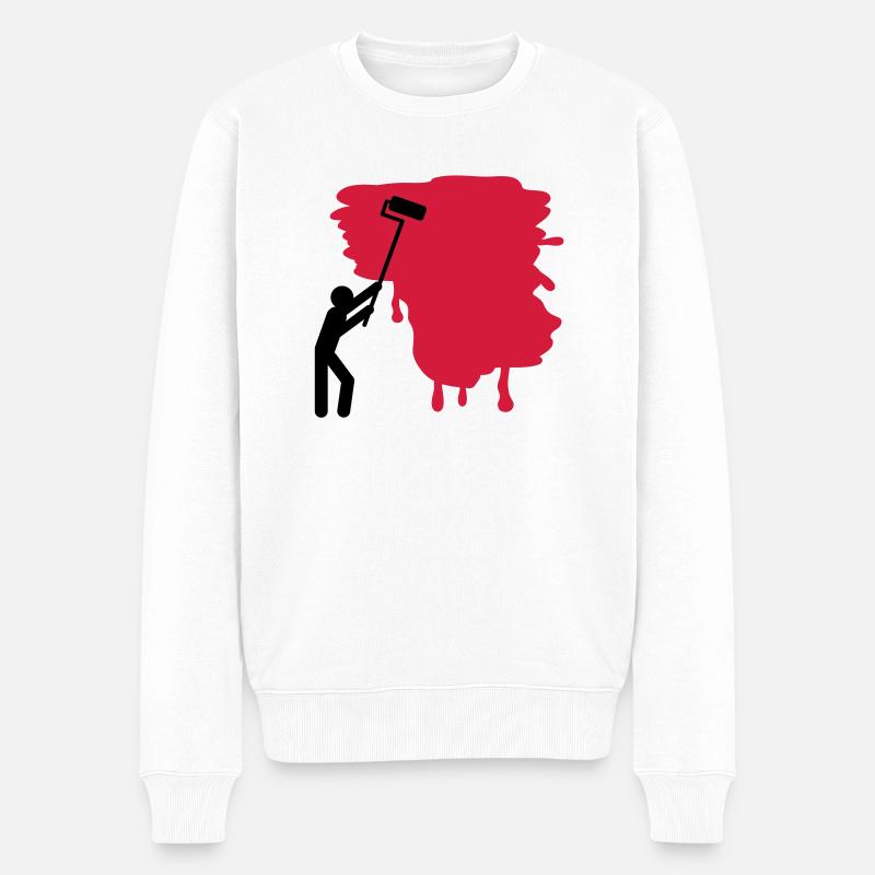 painter_aq2 - Männer Premium Bio Pullover - Weiß
