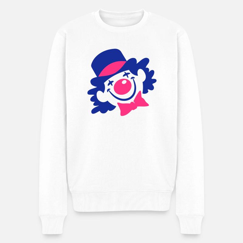 Ein Clown-Gesicht - Männer Premium Bio Pullover - Weiß