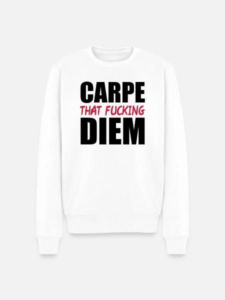Carpe That Fucking Diem - Men's Premium Organic Jumper - white