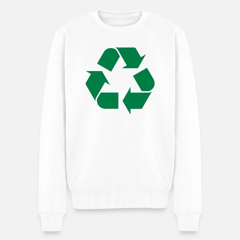Recycle - Männer Premium Bio Pullover - Weiß