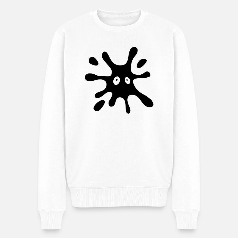 tache noire avec les yeux - Pull Premium bio Homme - blanc