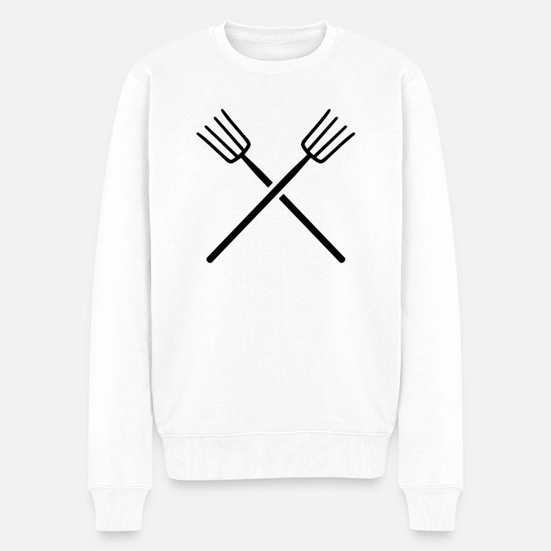 Fourche à fumier - Pull Premium bio Homme - blanc