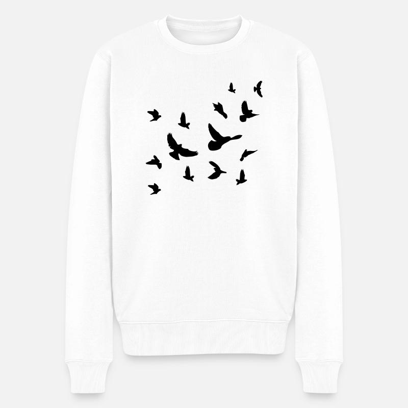 Vögel - Männer Premium Bio Pullover - Weiß