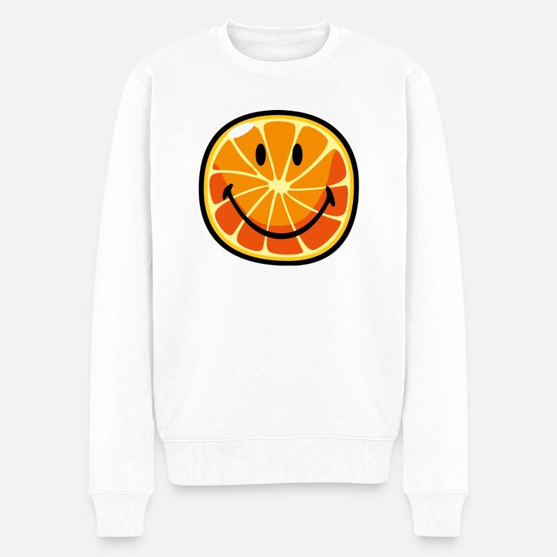 Smiley Pamplemousse - Pull Premium bio Homme - blanc