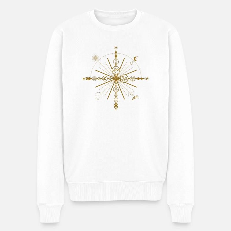 Pfeile (Kompass) 01 - Männer Premium Bio Pullover - Weiß