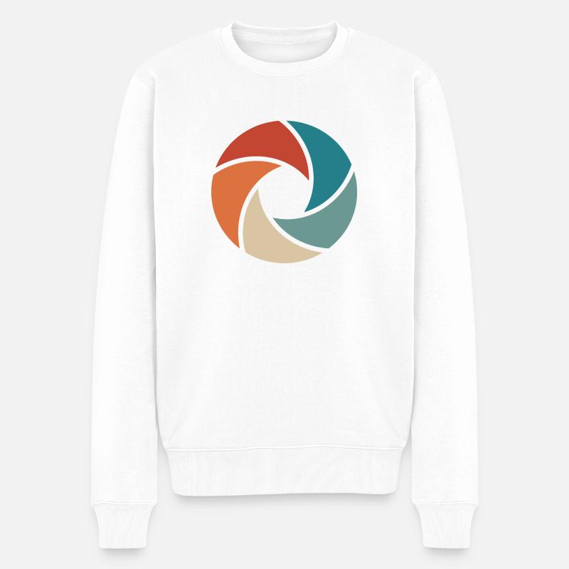 Kamera - Männer Premium Bio Pullover - Weiß