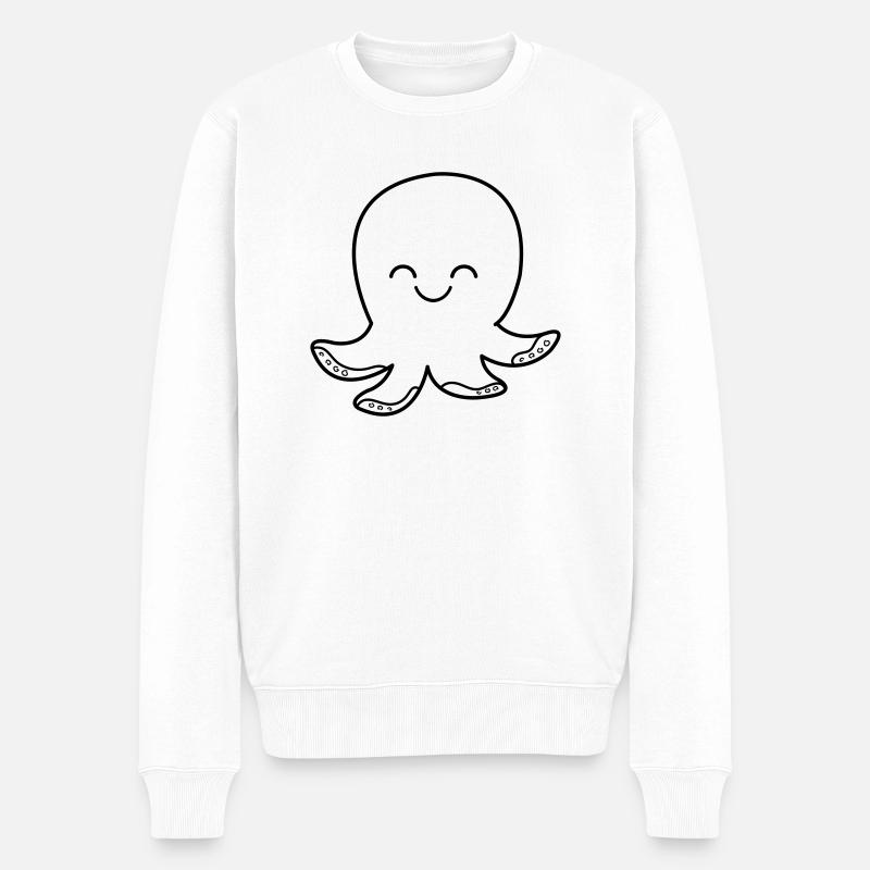 oktopus_001 - Männer Premium Bio Pullover - Weiß