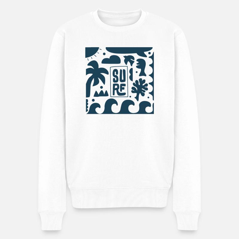 Le surf - Pull Premium bio Homme - blanc