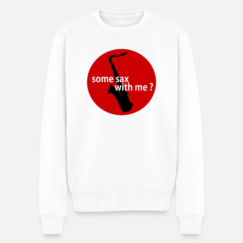 Some sax with me? - Männer Premium Bio Pullover - Weiß