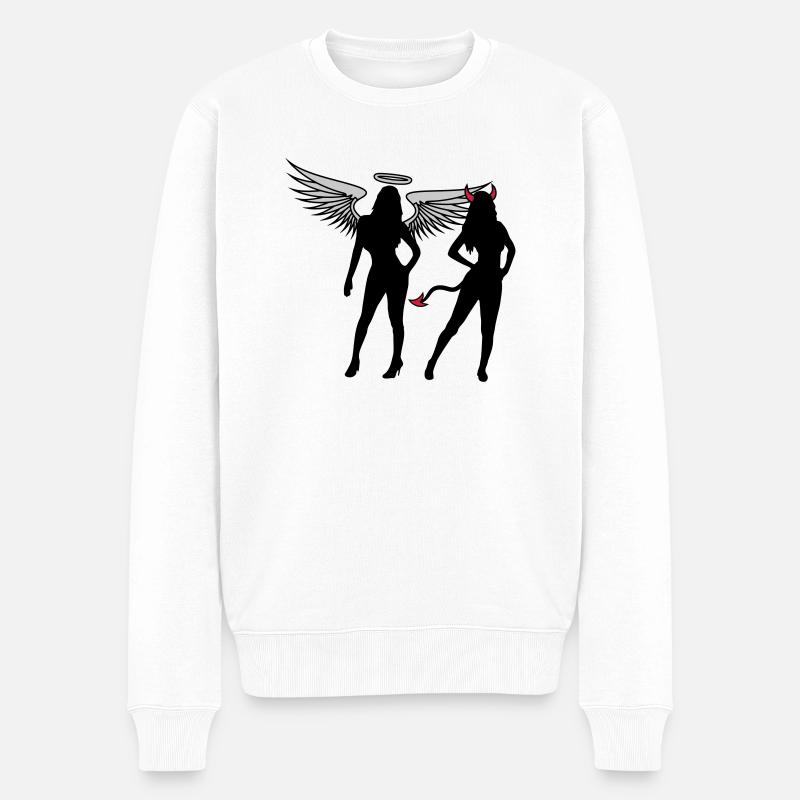 Angel Devil Girls - Pull Premium bio Homme - blanc