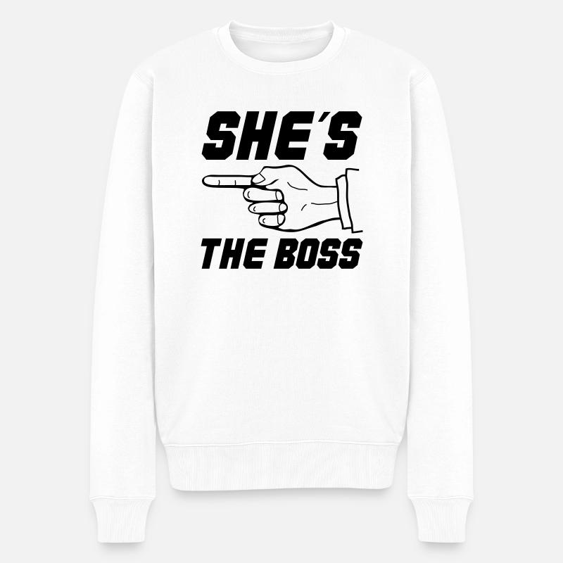Elle est la patronne - Pull Premium bio Homme - blanc