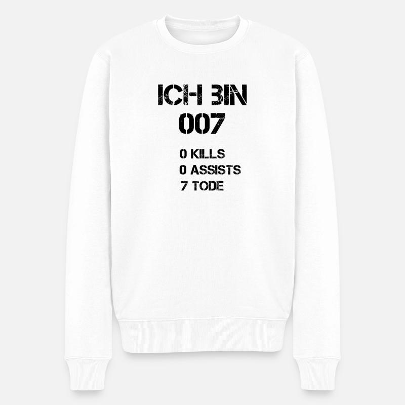 Ich bin Gamer - Männer Premium Bio Pullover - Weiß