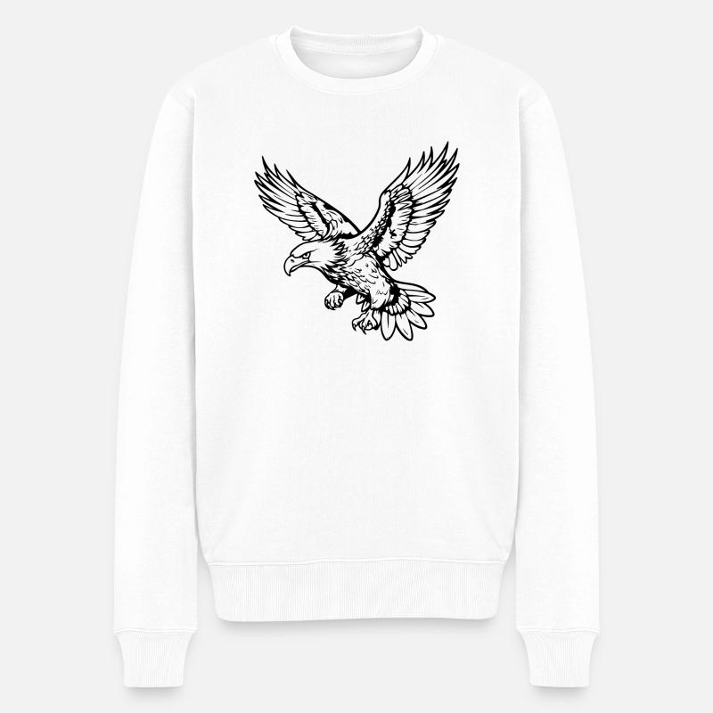 Flying EAGEL - Männer Premium Bio Pullover - Weiß
