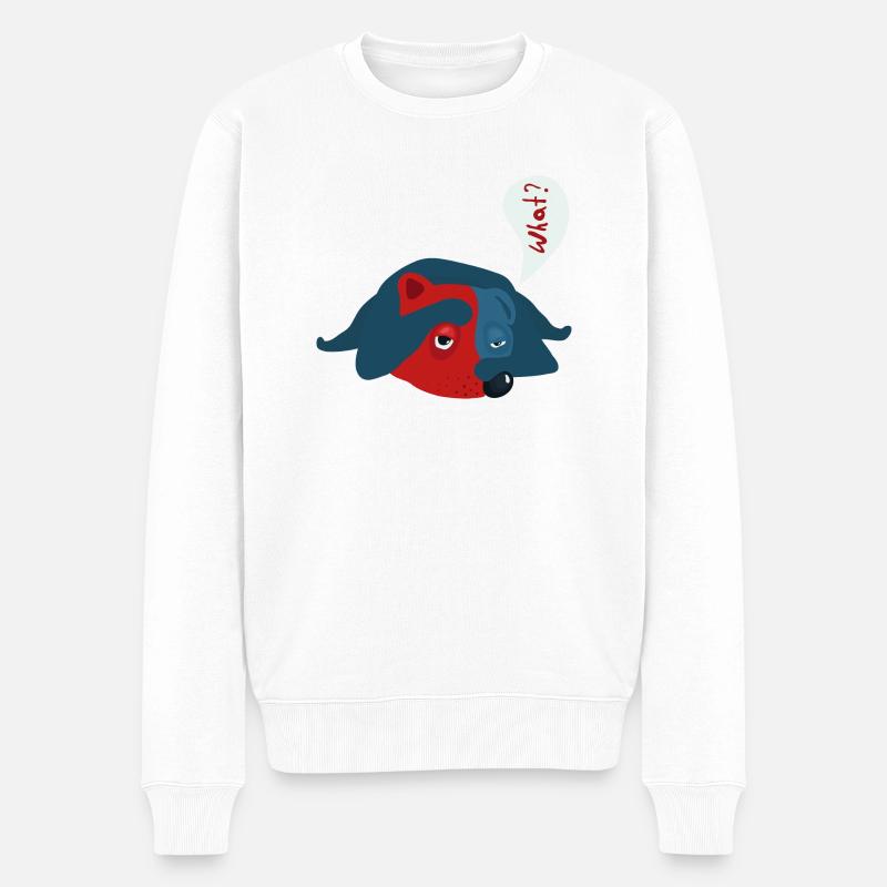 Hund - Männer Premium Bio Pullover - Weiß