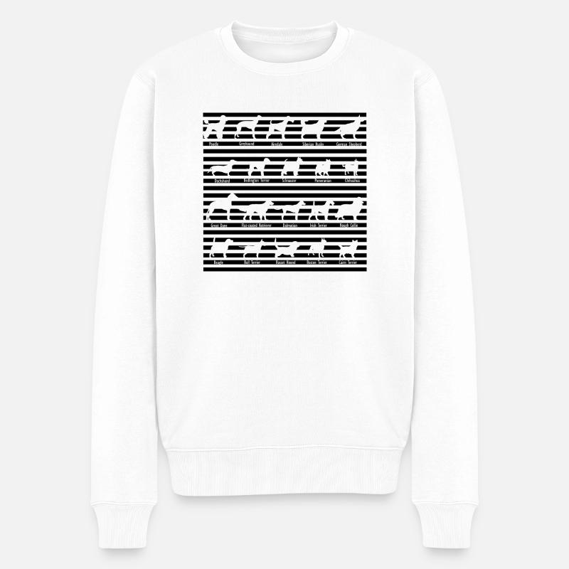 Namen von Hunderassen - Männer Premium Bio Pullover - Weiß