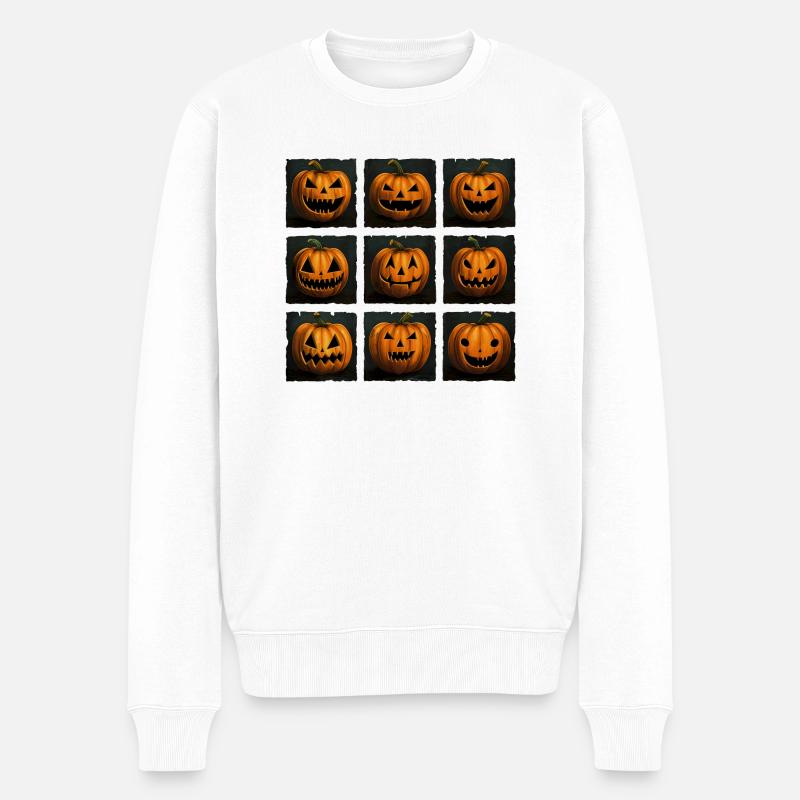 Happy Halloween! - Männer Premium Bio Pullover - Weiß