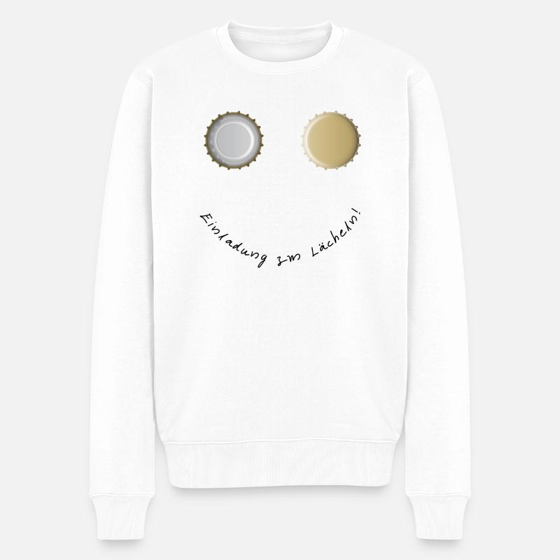 Einladung zm Lächeln - Männer Premium Bio Pullover - Weiß