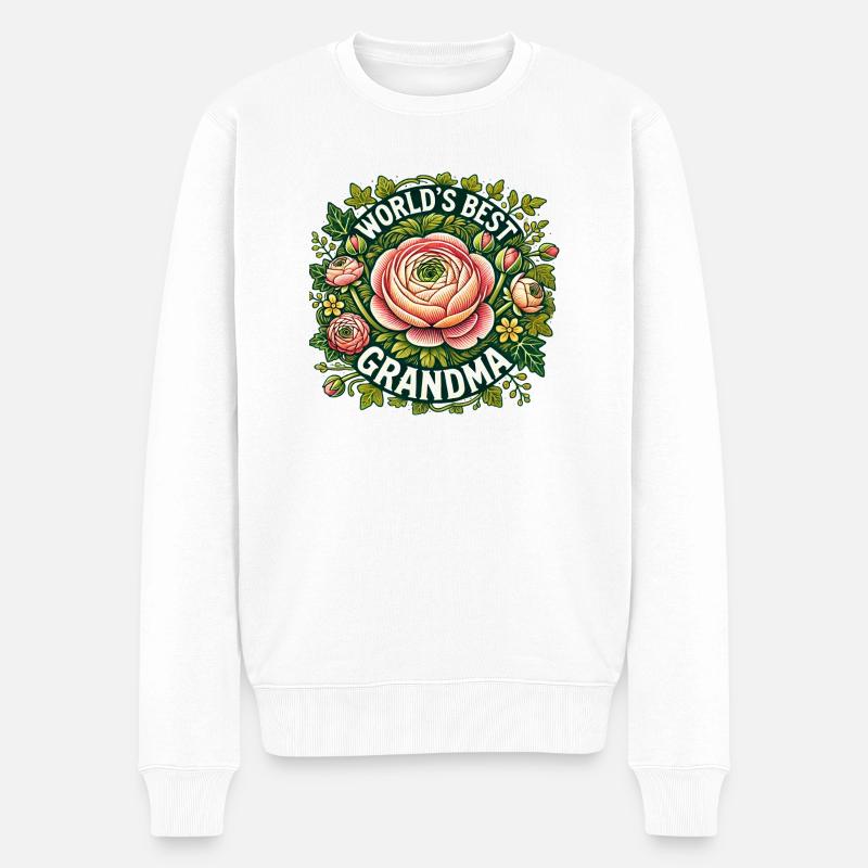 Die beste Oma der Welt - Männer Premium Bio Pullover - Weiß