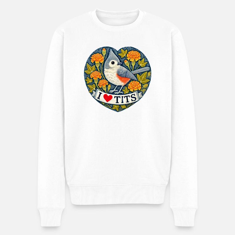 Indianermeise - Männer Premium Bio Pullover - Weiß