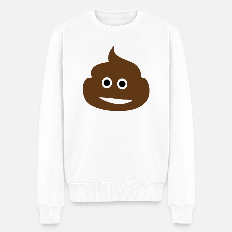 Lustiges Smile - Männer Premium Bio Pullover - Weiß
