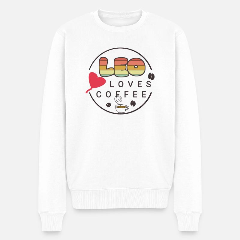 Leo - Männer Premium Bio Pullover - Weiß