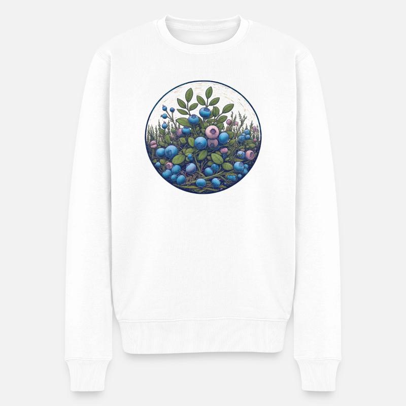 Heidelbeeren - Männer Premium Bio Pullover - Weiß