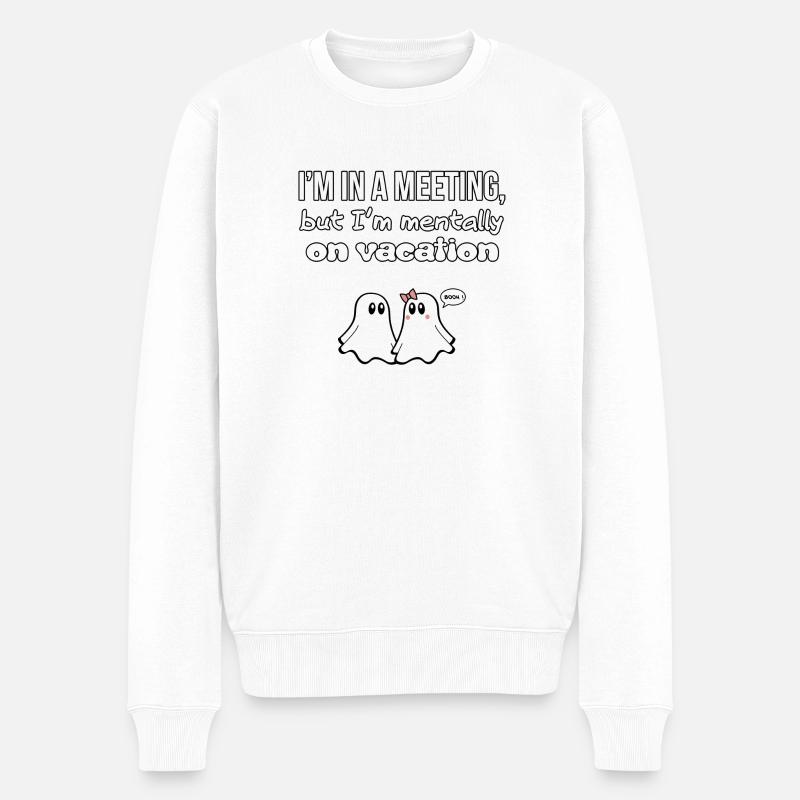 GHOST ZITATE 06 - Männer Premium Bio Pullover - Weiß