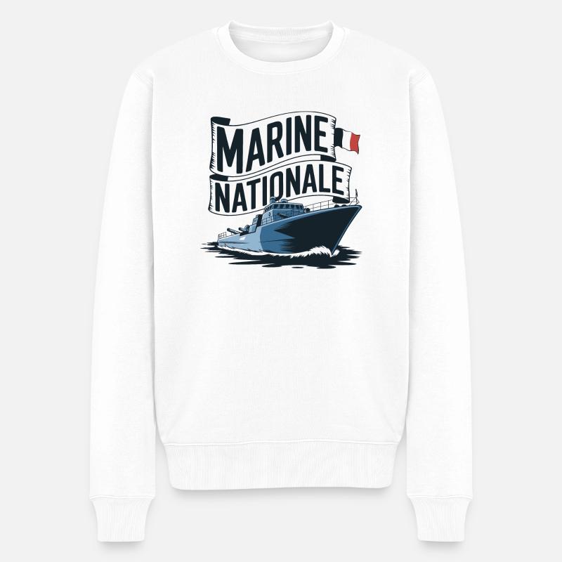 Fier de la Marine Nationale - Pull Premium bio Homme - blanc