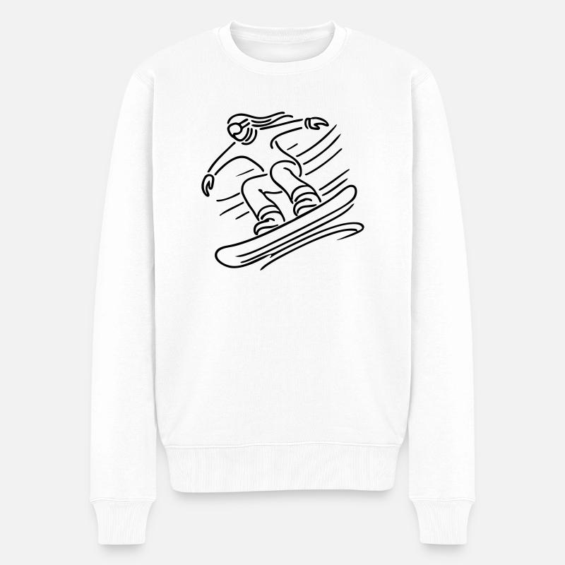 Snowboarder Snowboard - Männer Premium Bio Pullover - Weiß