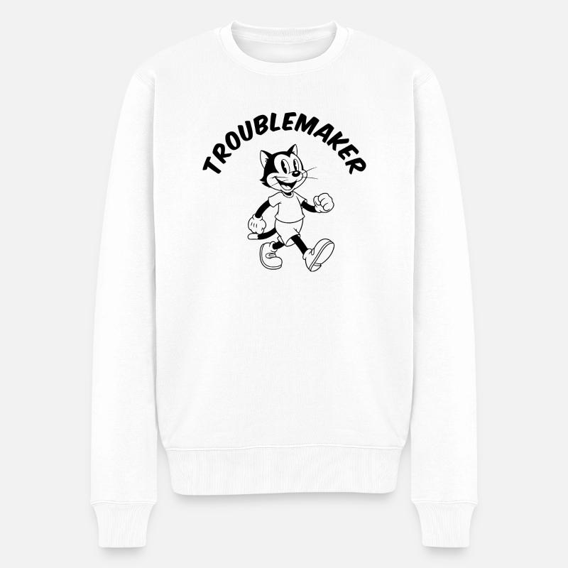 Störenfried - Männer Premium Bio Pullover - Weiß
