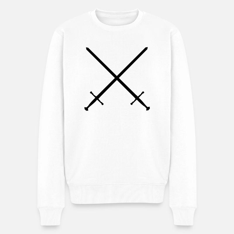 gekreuzte Schwerter - Männer Premium Bio Pullover - Weiß
