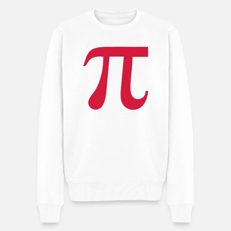 Pi - Männer Premium Bio Pullover - Weiß