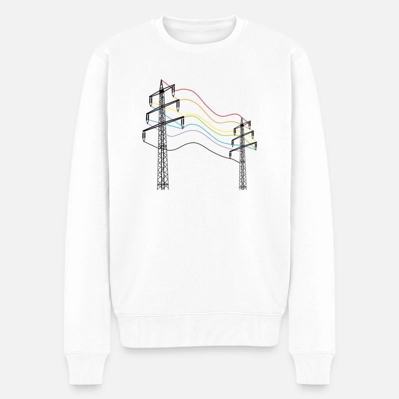 unter strom - Männer Premium Bio Pullover - Weiß