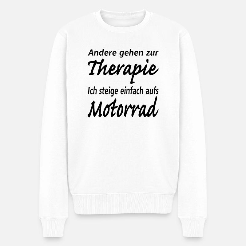 motorrad motorradfaher - Männer Premium Bio Pullover - Weiß