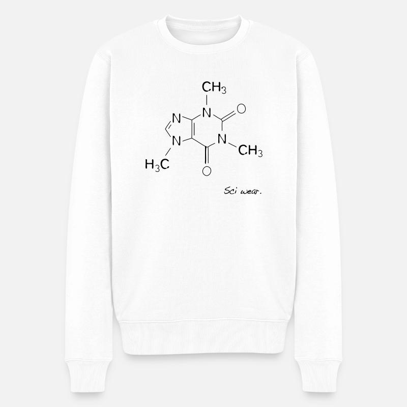 Koffein - Männer Premium Bio Pullover - Weiß