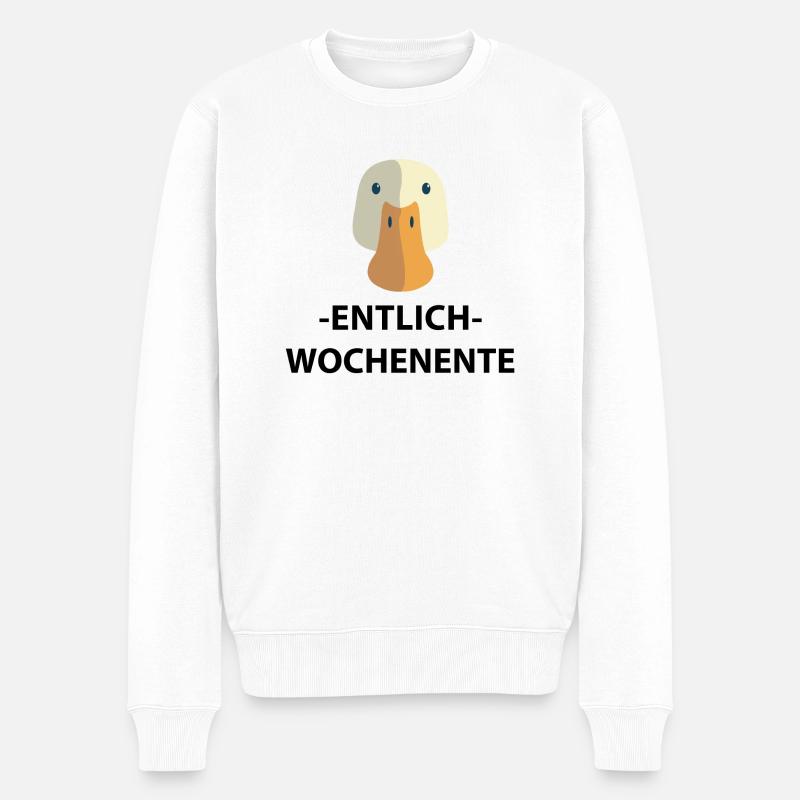 Wochenente Entlich Endlich Wochenende Ente 3 - Männer Premium Bio Pullover - Weiß