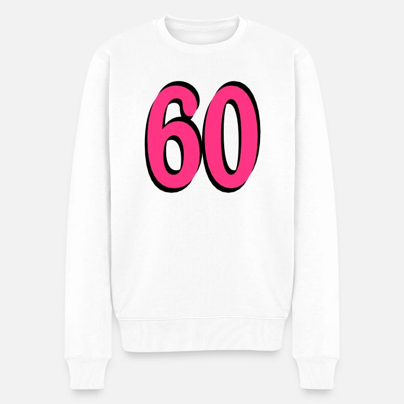 60 . Geburtstag - Männer Premium Bio Pullover - Weiß
