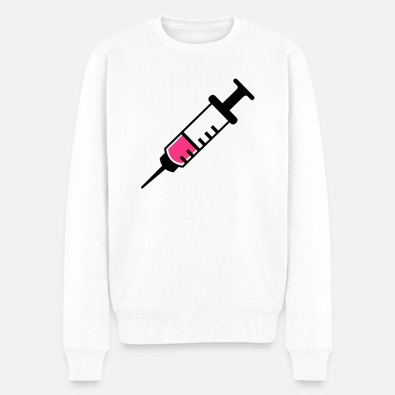 Spritze - Männer Premium Bio Pullover - Weiß