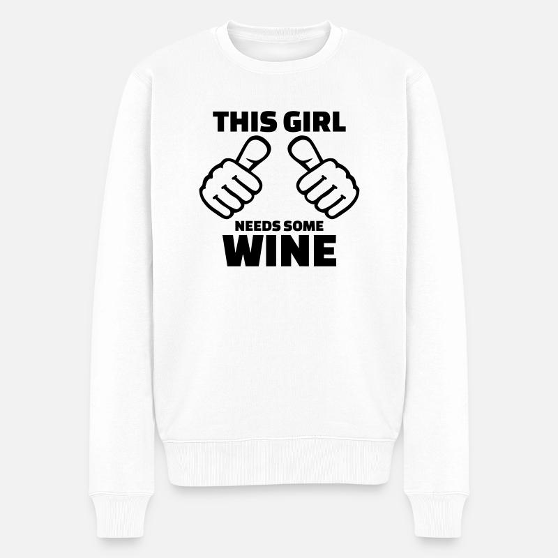 Wein - Männer Premium Bio Pullover - Weiß