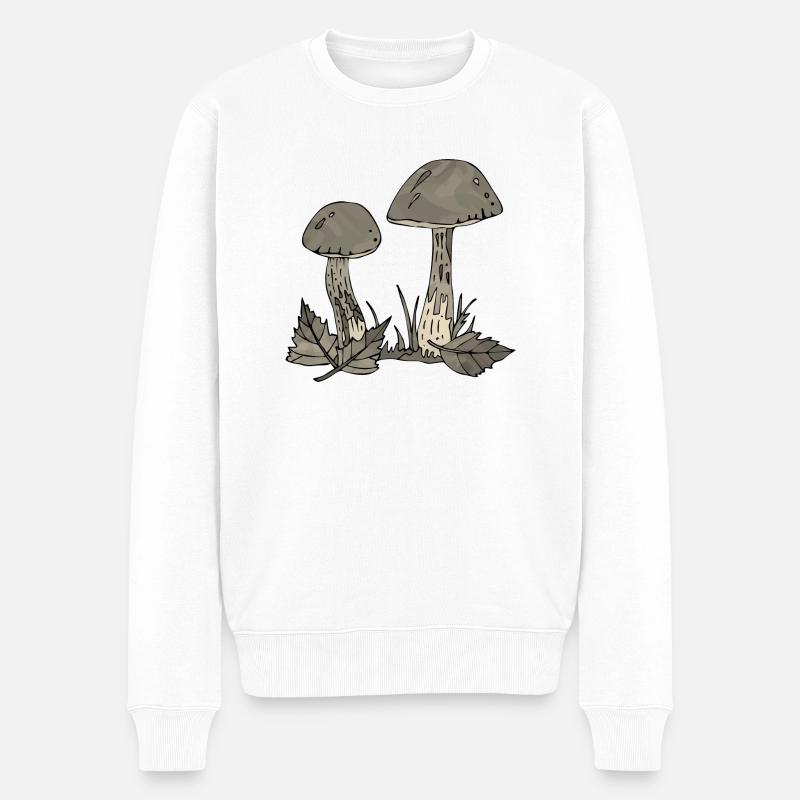 Pilze - Männer Premium Bio Pullover - Weiß