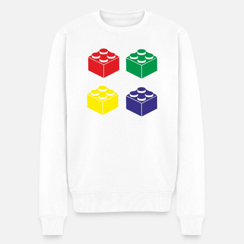 BRICK4C - Männer Premium Bio Pullover - Weiß