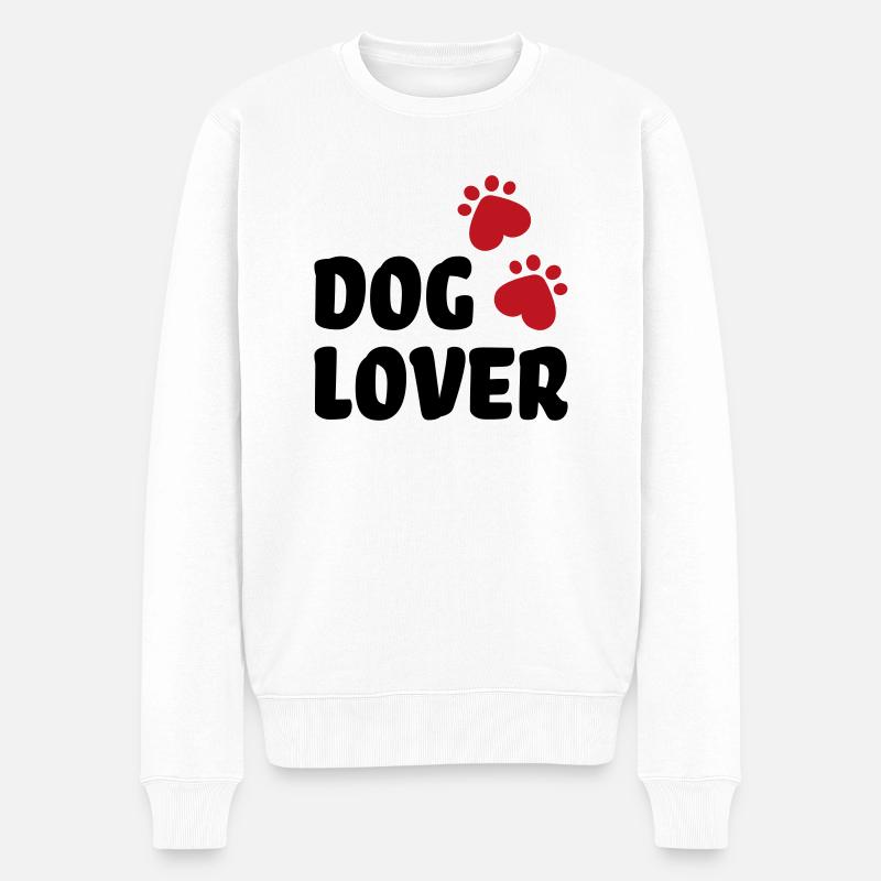 Hund - Männer Premium Bio Pullover - Weiß