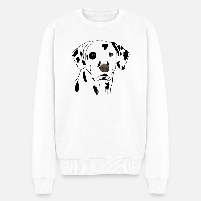Dalmatiner - Männer Premium Bio Pullover - Weiß