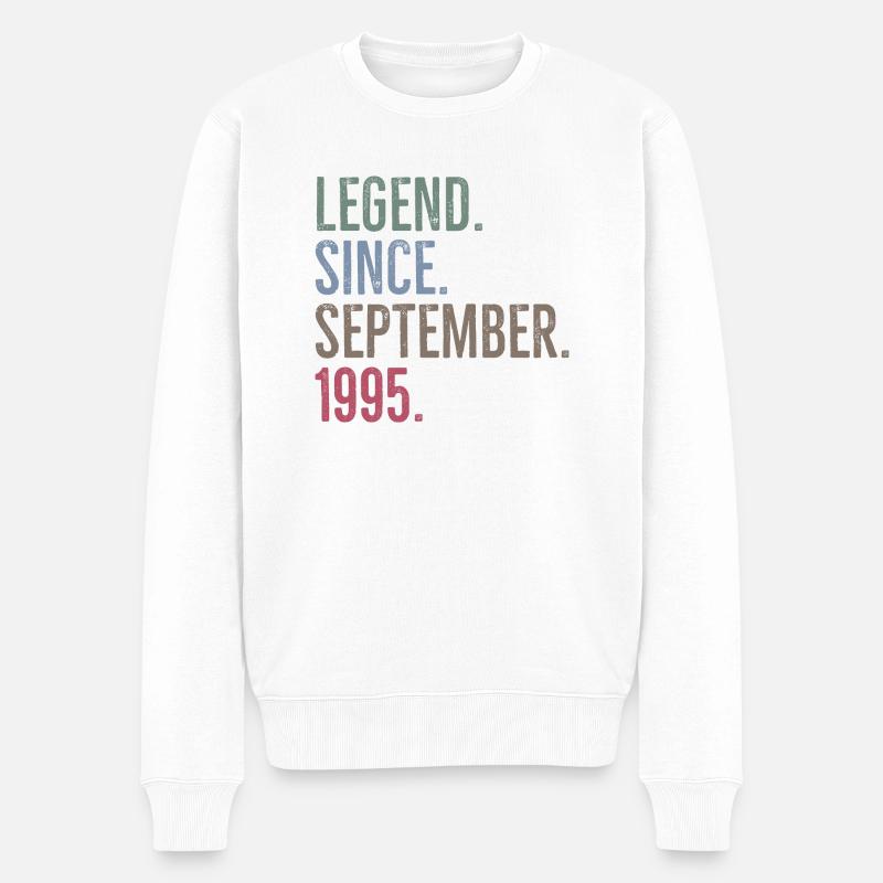 Legende seit September 1995 - Männer Premium Bio Pullover - Weiß