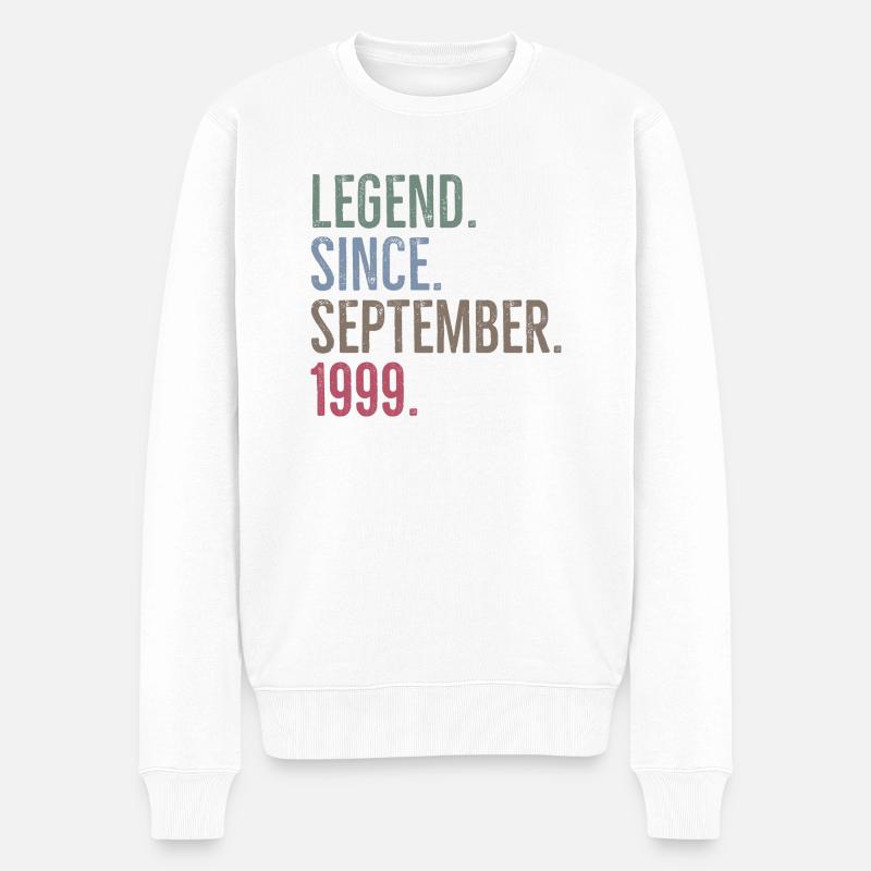 Legende seit September 1999 - Männer Premium Bio Pullover - Weiß
